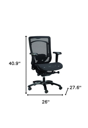 Homeroots Black Adjustable Swivel Mesh Rolling Office Chair  Plastic 372416