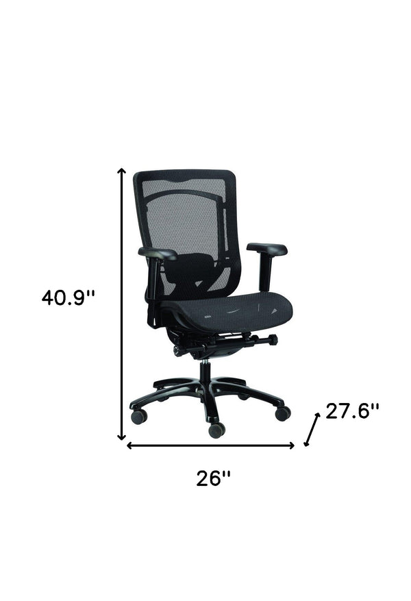 Homeroots Black Adjustable Swivel Mesh Rolling Office Chair  Plastic 372416