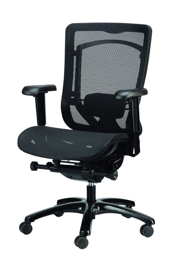 Homeroots Black Adjustable Swivel Mesh Rolling Office Chair  Plastic 372416