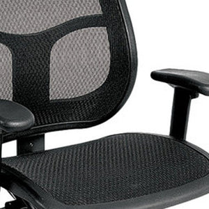 Homeroots Black Adjustable Swivel Mesh Rolling Office Chair  Plastic 372417