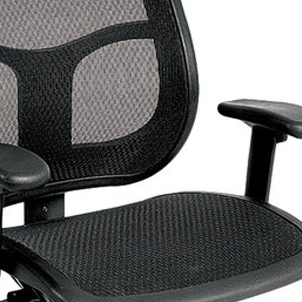 Homeroots Black Adjustable Swivel Mesh Rolling Office Chair  Plastic 372417