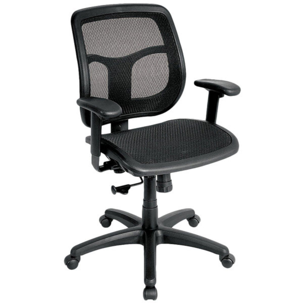 Homeroots Black Adjustable Swivel Mesh Rolling Office Chair  Plastic 372417