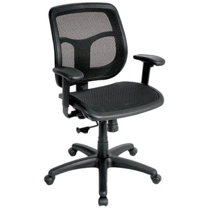 Homeroots Black Adjustable Swivel Mesh Rolling Office Chair  Plastic 372417