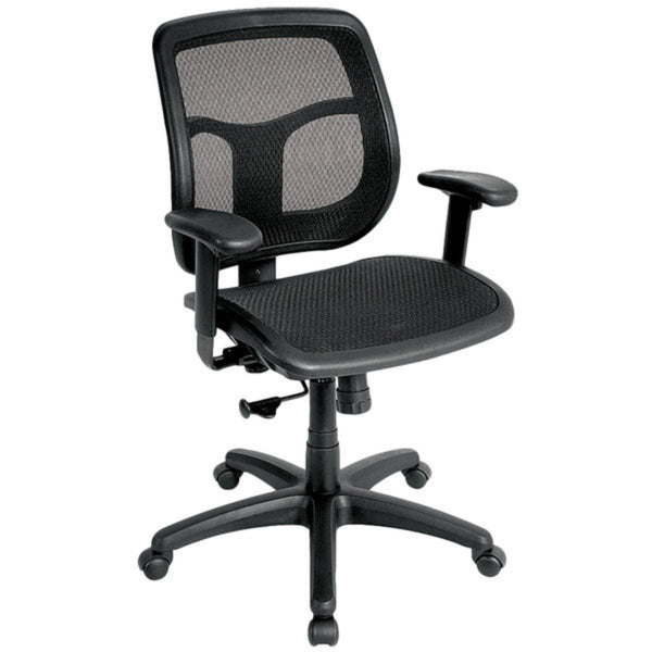 Homeroots Black Adjustable Swivel Mesh Rolling Office Chair  Plastic 372417