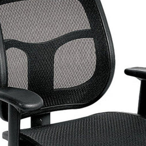 Homeroots Black Adjustable Swivel Mesh Rolling Office Chair  Plastic 372417