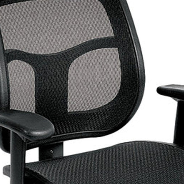 Homeroots Black Adjustable Swivel Mesh Rolling Office Chair  Plastic 372417