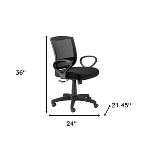 Homeroots Black Adjustable Swivel Mesh Rolling Office Chair  Plastic 372418