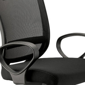 Homeroots Black Adjustable Swivel Mesh Rolling Office Chair  Plastic 372418