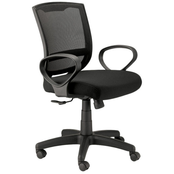 Homeroots Black Adjustable Swivel Mesh Rolling Office Chair  Plastic 372418