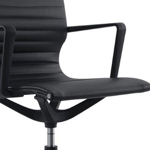 Homeroots Black Adjustable Swivel Fabric Rolling Office Chair Black Plastic 372419