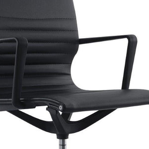 Homeroots Black Adjustable Swivel Fabric Rolling Office Chair Black Plastic 372419