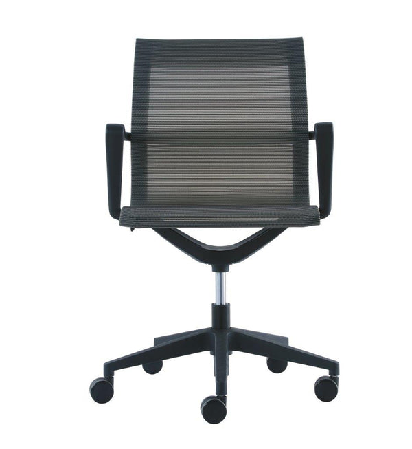 Homeroots Charcoal Adjustable Swivel Mesh Rolling Office Chair Charcoal Plastic 372420