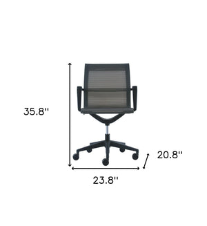 Homeroots Charcoal Adjustable Swivel Mesh Rolling Office Chair Charcoal Plastic 372420