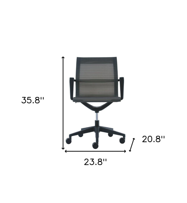 Homeroots Charcoal Adjustable Swivel Mesh Rolling Office Chair Charcoal Plastic 372420