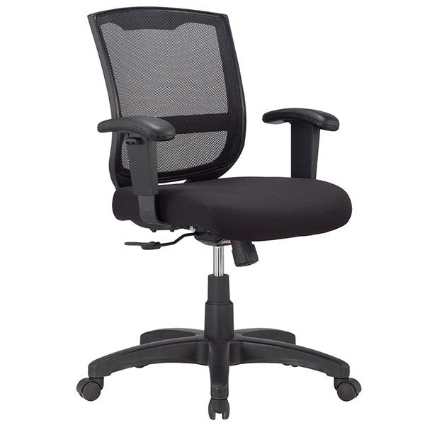 Homeroots Black Adjustable Swivel Mesh Rolling Office Chair  Plastic 372421