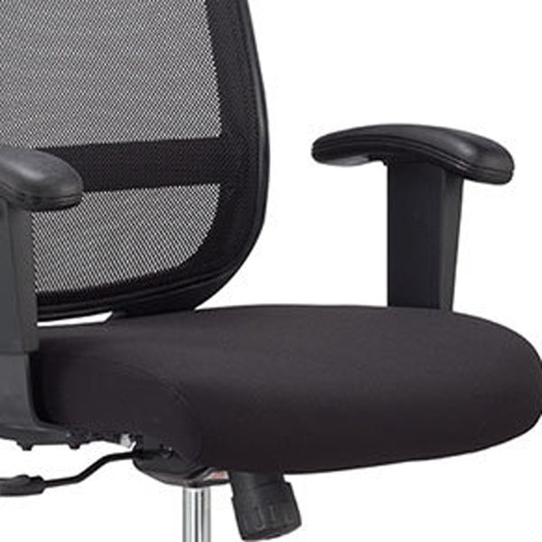 Homeroots Black Adjustable Swivel Mesh Rolling Office Chair  Plastic 372421