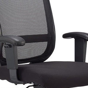 Homeroots Black Adjustable Swivel Mesh Rolling Office Chair  Plastic 372421