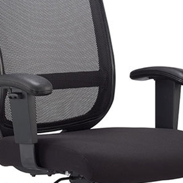 Homeroots Black Adjustable Swivel Mesh Rolling Office Chair  Plastic 372421