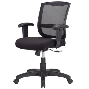 Homeroots Black Adjustable Swivel Mesh Rolling Office Chair  Plastic 372421