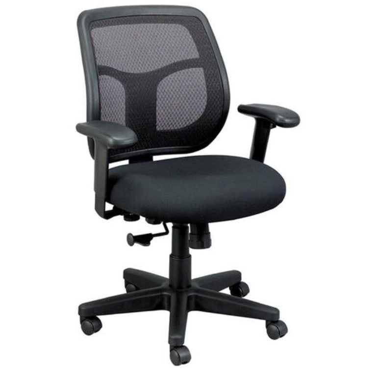 Homeroots Black Adjustable Swivel Mesh Rolling Office Chair  Plastic 372423