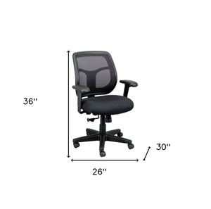 Homeroots Black Adjustable Swivel Mesh Rolling Office Chair  Plastic 372423