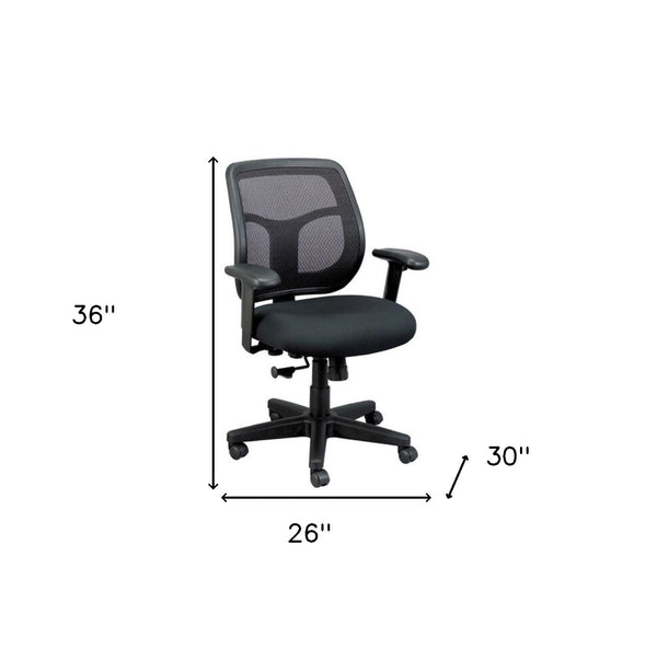 Homeroots Black Adjustable Swivel Mesh Rolling Office Chair  Plastic 372423