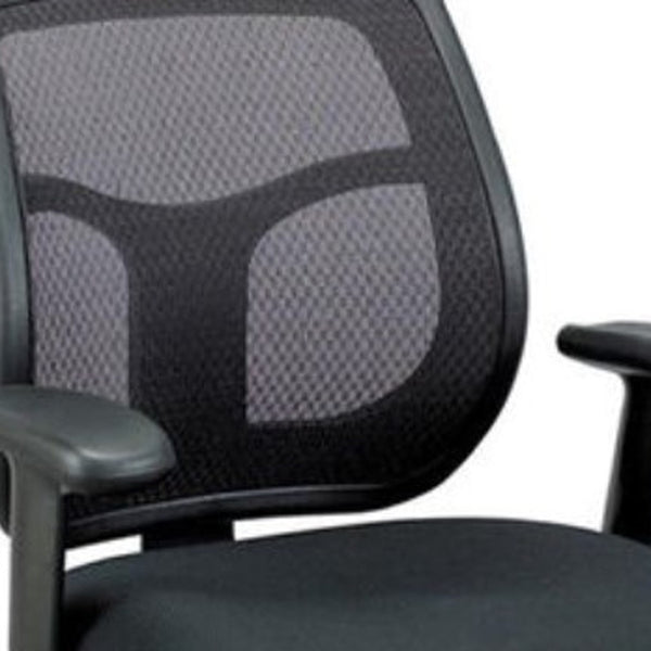 Homeroots Black Adjustable Swivel Mesh Rolling Office Chair  Plastic 372423