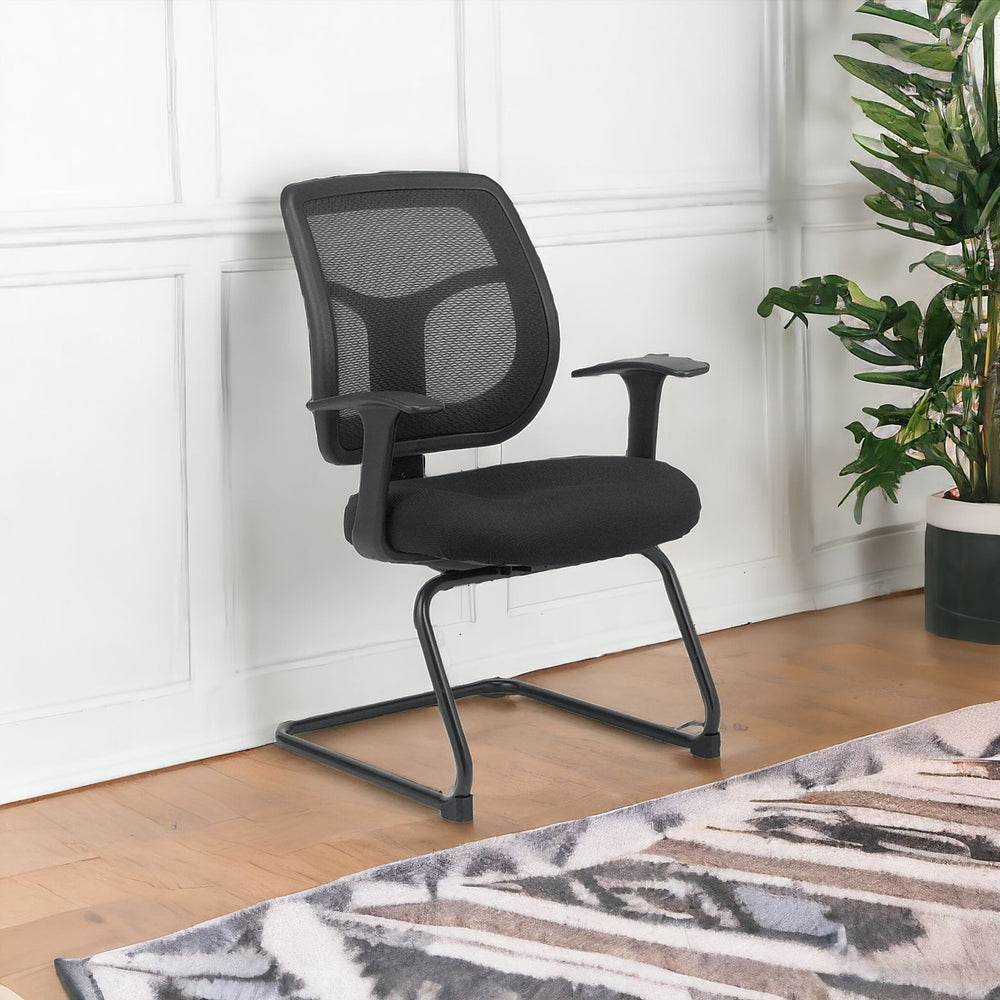 Homeroots Black Swivel Mesh Office Chair  Plastic 372424