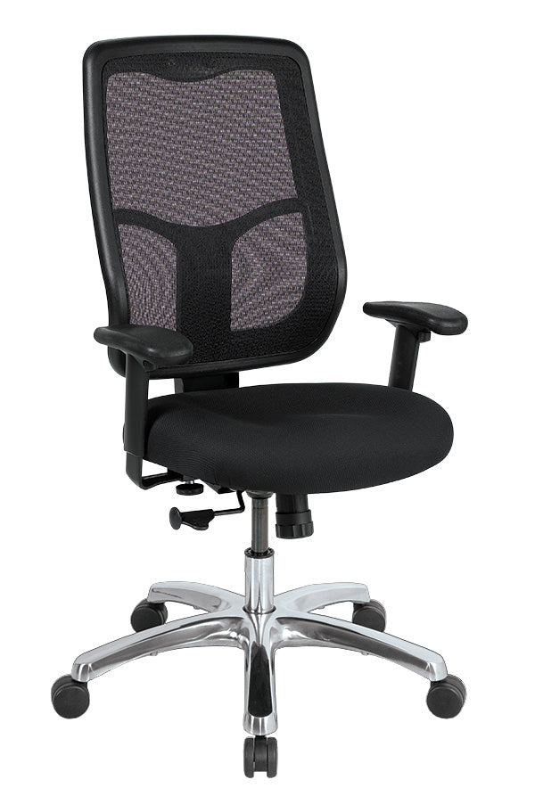 Homeroots Black And Silver Adjustable Swivel Mesh Rolling Office Chair  Plastic 372425