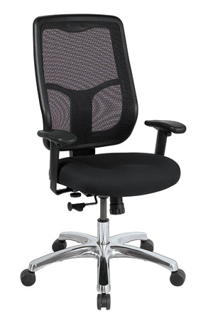 Homeroots Black And Silver Adjustable Swivel Mesh Rolling Office Chair  Plastic 372425