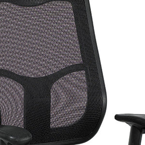 Homeroots Black And Silver Adjustable Swivel Mesh Rolling Office Chair  Plastic 372425