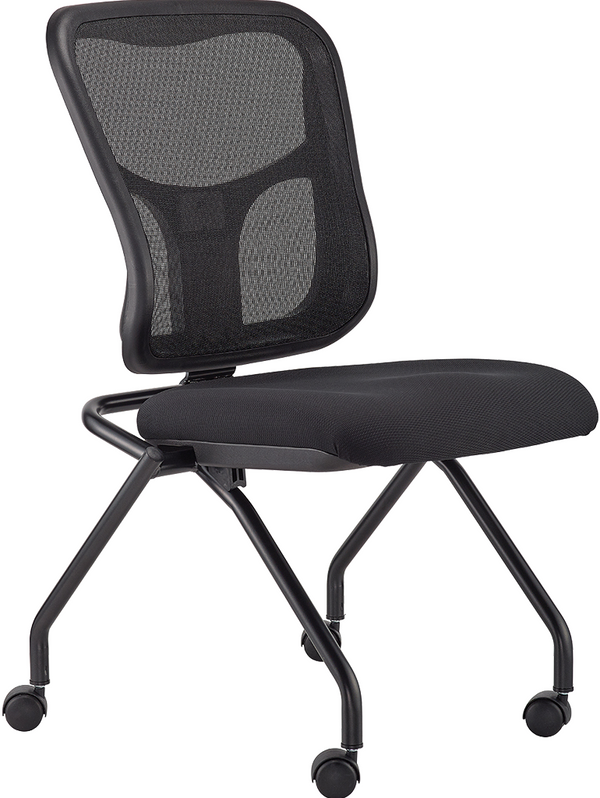 Homeroots Set Of Two Black Adjustable Mesh Rolling Office Chair  Plastic 372426