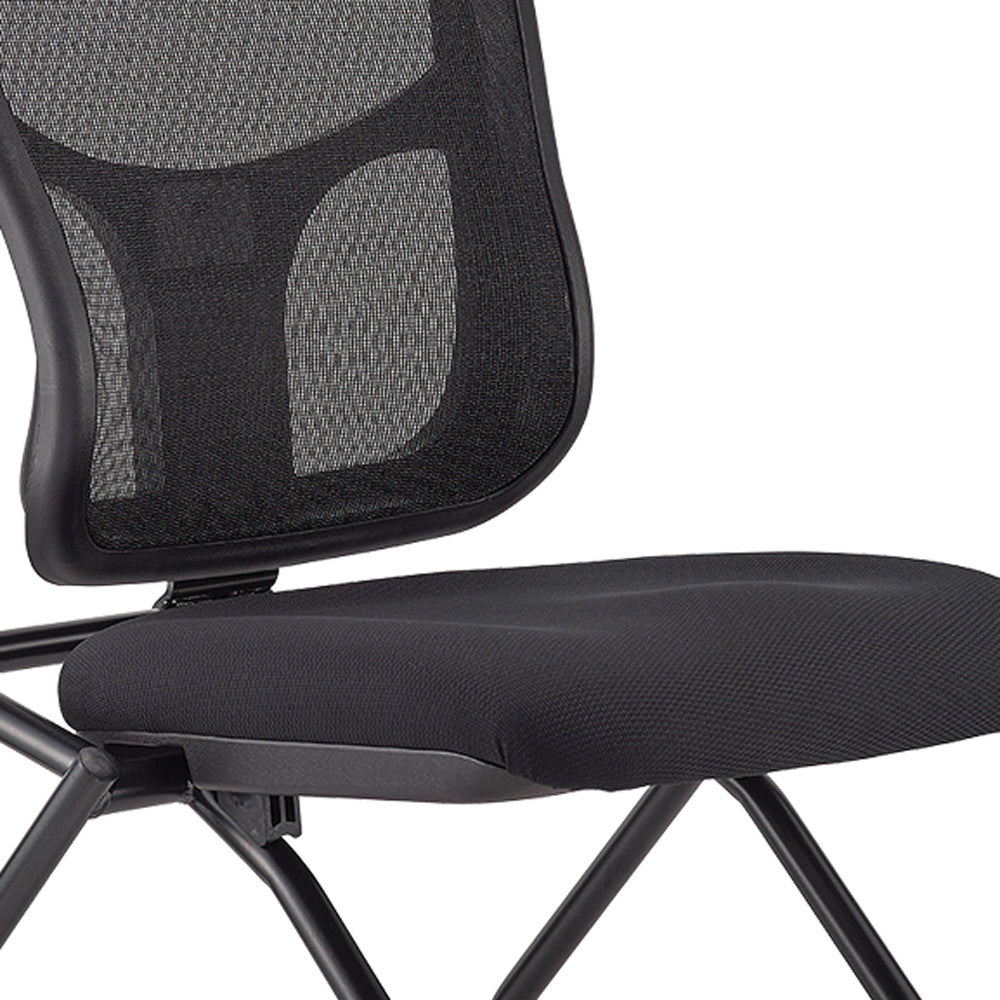 Homeroots Set Of Two Black Adjustable Mesh Rolling Office Chair  Plastic 372426