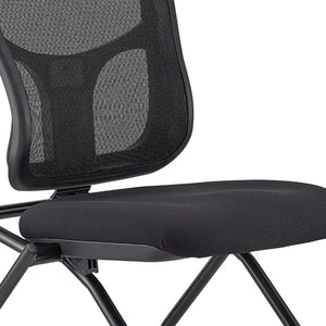 Homeroots Set Of Two Black Adjustable Mesh Rolling Office Chair  Plastic 372426