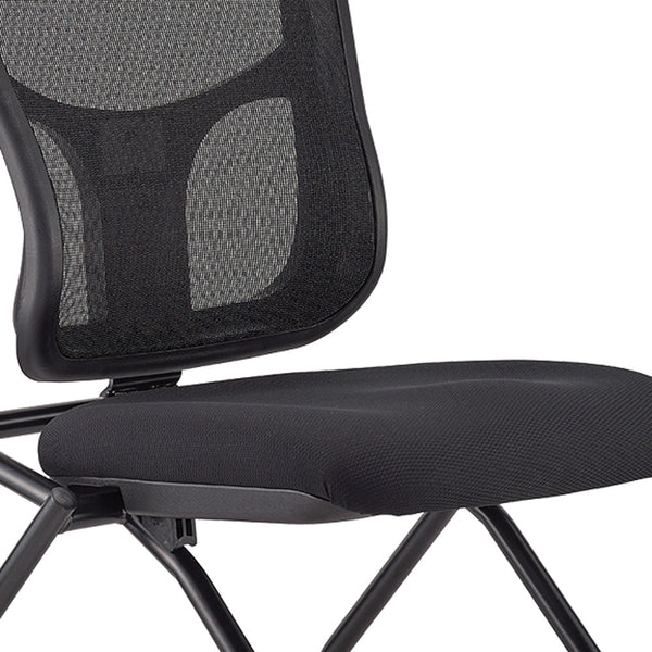 Homeroots Set Of Two Black Adjustable Mesh Rolling Office Chair  Plastic 372426