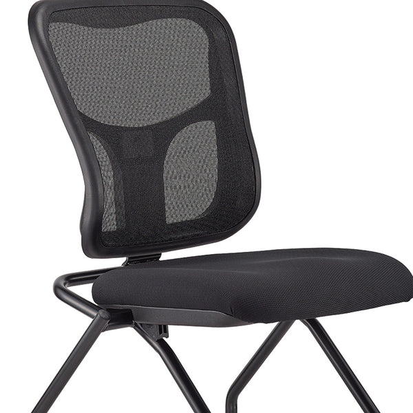Homeroots Set Of Two Black Adjustable Mesh Rolling Office Chair  Plastic 372426