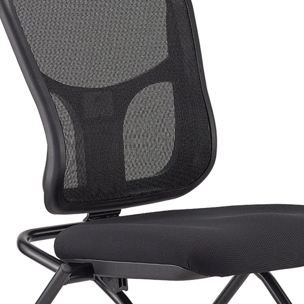 Homeroots Set Of Two Black Adjustable Mesh Rolling Office Chair  Plastic 372426
