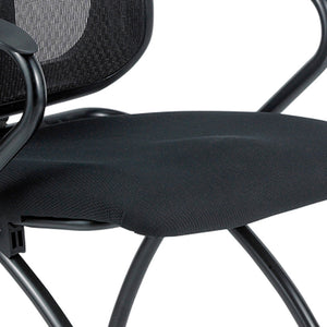 Homeroots Set Of Two Black Mesh Rolling Office Chair  Plastic 372427