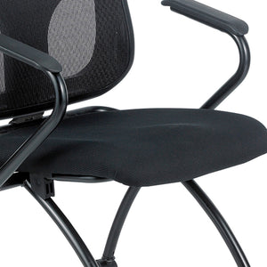 Homeroots Set Of Two Black Mesh Rolling Office Chair  Plastic 372427