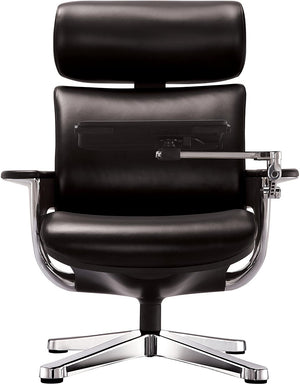 Homeroots Black And Silver Swivel Faux Leather Executive Office Chair Black Leather 372428