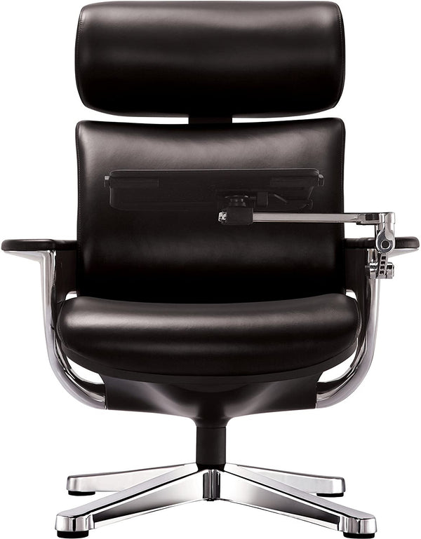Homeroots Black And Silver Swivel Faux Leather Executive Office Chair Black Leather 372428