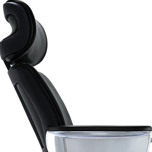 Homeroots Black And Silver Swivel Faux Leather Executive Office Chair Black Leather 372428