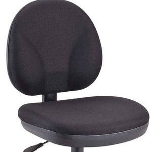 Homeroots Black Adjustable Swivel Fabric Rolling Office Chair  Jute 372430