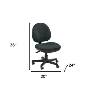 Homeroots Ebony And Black Adjustable Swivel Fabric Rolling Office Chair Ebony Jute 372431