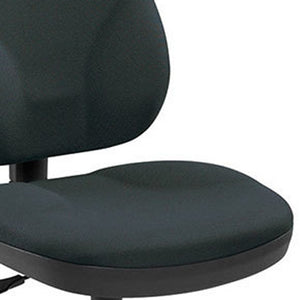 Homeroots Ebony And Black Adjustable Swivel Fabric Rolling Office Chair Ebony Jute 372431