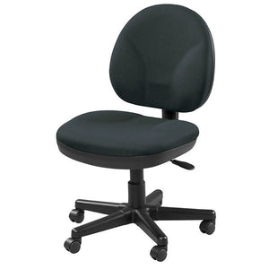 Homeroots Ebony And Black Adjustable Swivel Fabric Rolling Office Chair Ebony Jute 372431