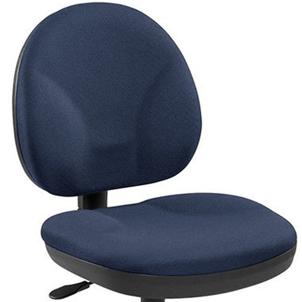 Homeroots Blue And Black Adjustable Swivel Fabric Rolling Office Chair Blue Jute 372433