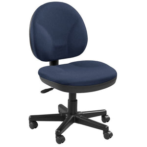Homeroots Blue And Black Adjustable Swivel Fabric Rolling Office Chair Blue Jute 372433