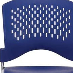 Homeroots Set Of Four Navy Blue And Silver Plastic Office Chair Navy Plastic 372438