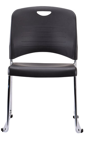 Homeroots Set Of Four Black And Silver Plastic Office Chair Black Plastic 372439